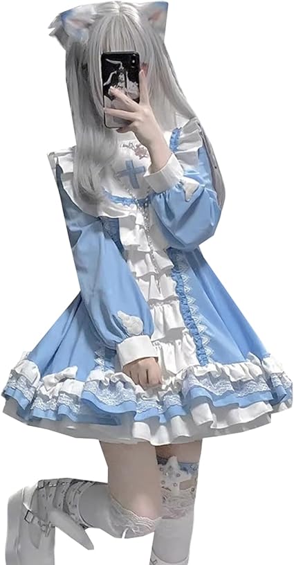 高級❤️オリジナルロリータ 　アイドル　ワンピース Amazon.co.jp: [SSUPTEMBER2] 修道女 天使 ゴスロリ メイド服